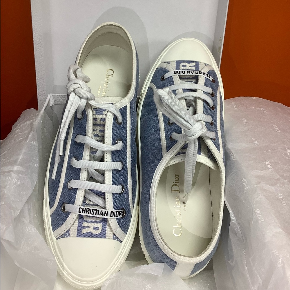 Dior J’ADIOR Cannage Quilted Denim Sneakers